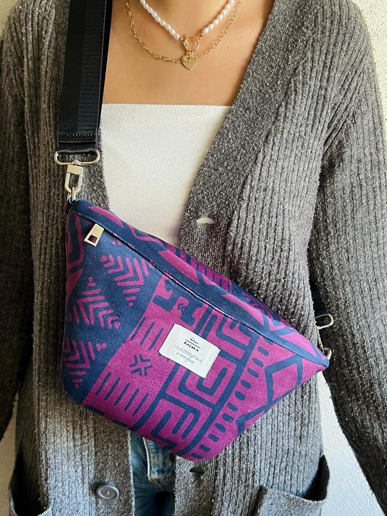 Tribal Patterned Purple X Black Fanny Pack