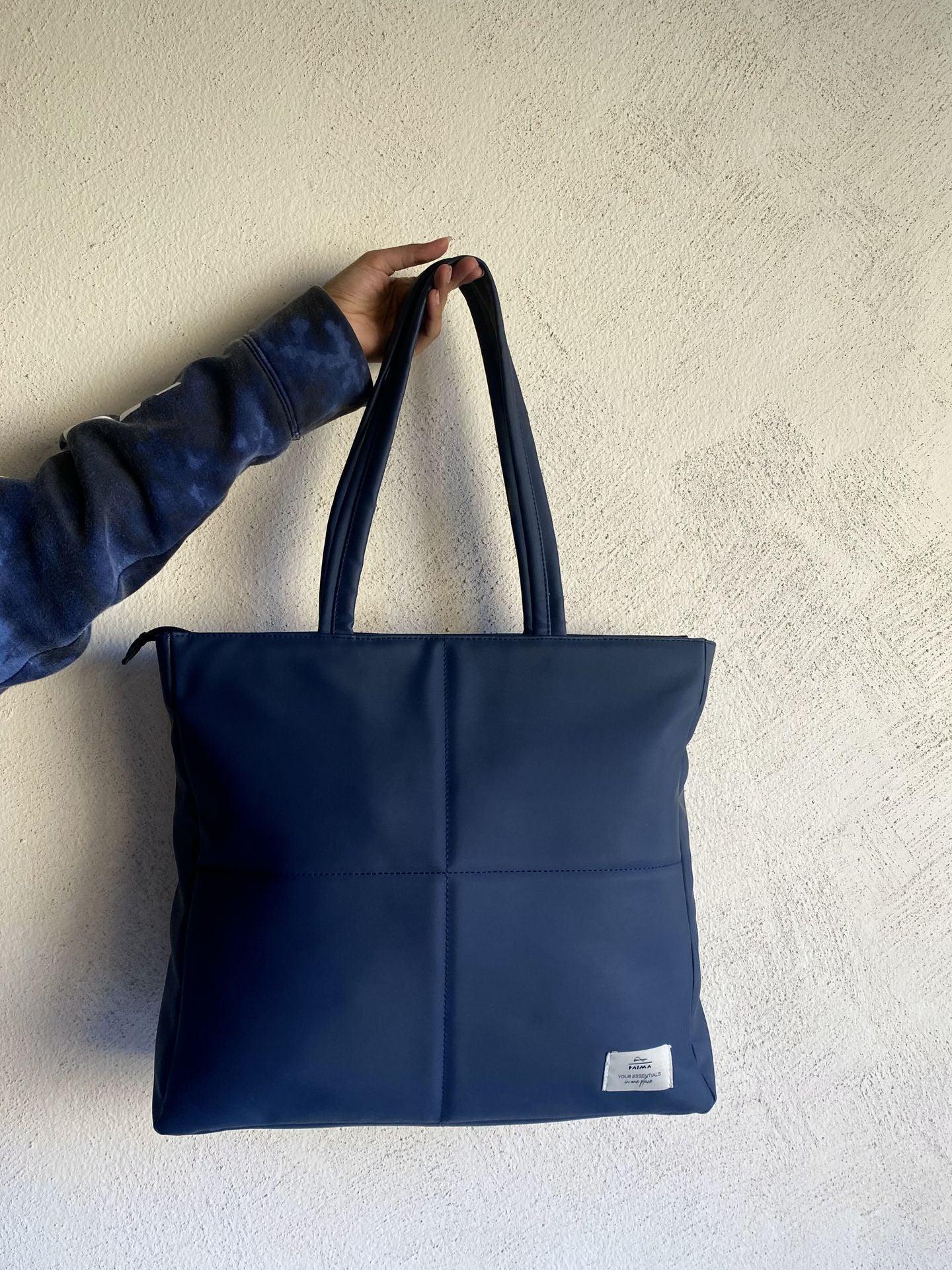 Waterproof Quilted Tote Navy