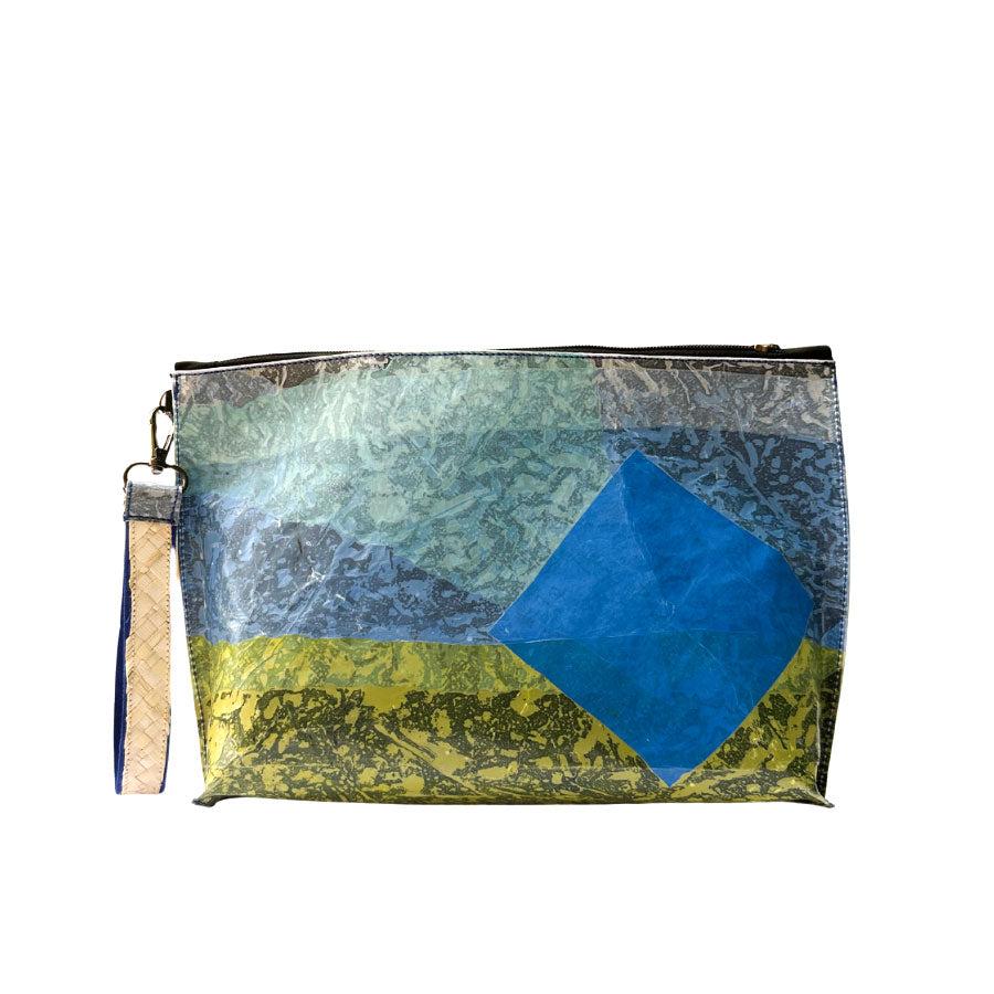 Beach Clutch - Blue Blocks