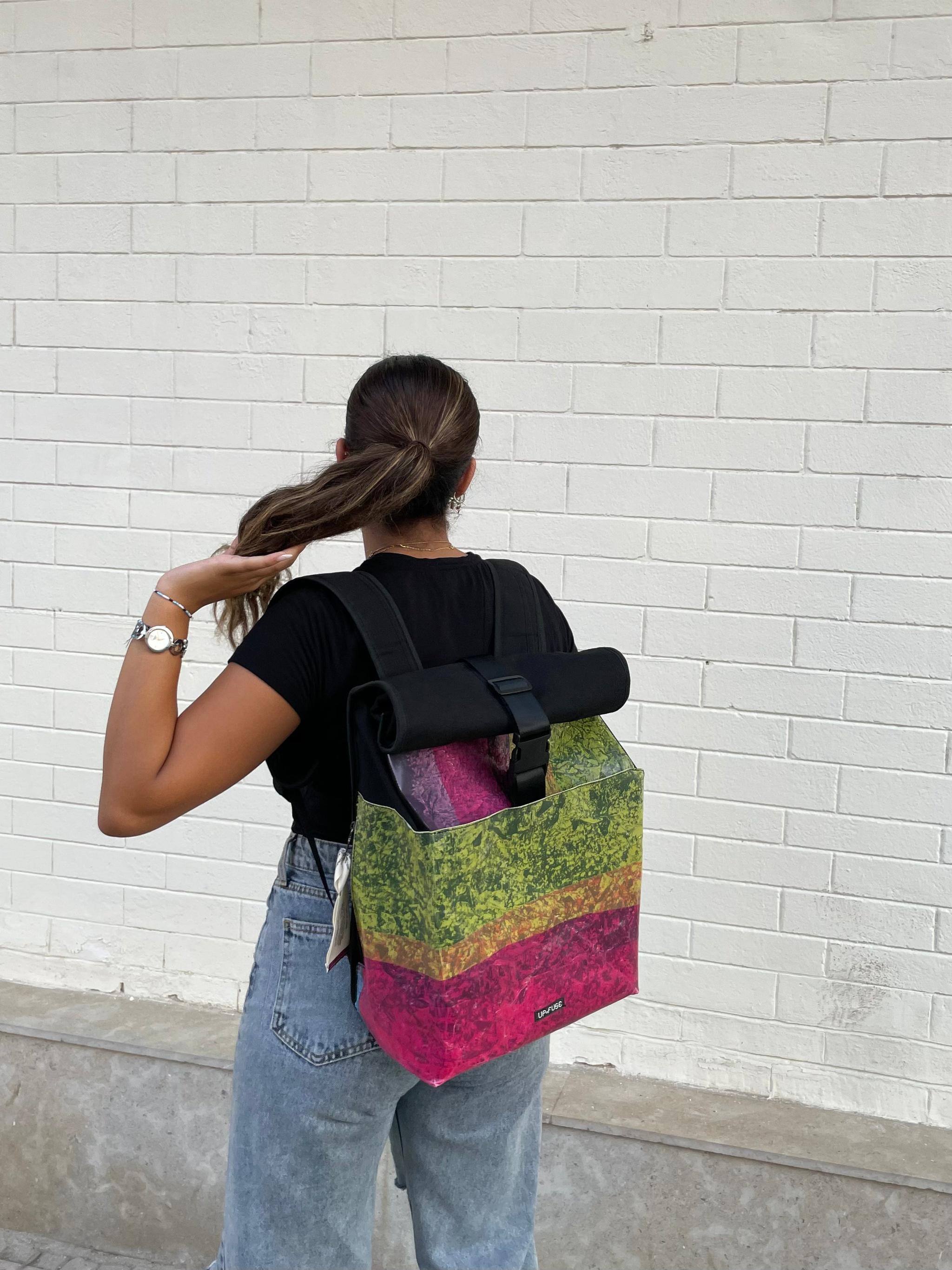 City Twin Backpack - Pink Blocks